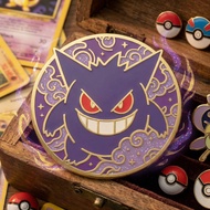 PokemonGengar Round Plate Badge Flashing Gengar Round Brooch Schoolbag Decoration Brooch pins Pokémo