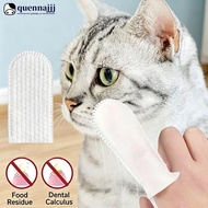QUENNA 50PCS Pet Finger Toothbrush Wipes Disposable Non-Woven Dog Cat Dental Care Kit & Eye Cleaning