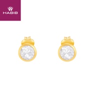 HABIB Oro Italia Raina White and Yellow Gold Earring, 916 Gold