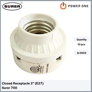 Surer 700 Closed Receptacle Light Socket, 2'' (E27) (4A) (Box of 10pcs) (700 Series)