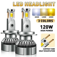 Teguangmei 3-Color Car LED Headlight Bulb H1 H3 H4 H7 H8/H11 9005 HB3 9006 HB4 9012 HIR2/Switchable 