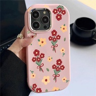 Case hp For IQOO U5x Z7i Z9 5G Z9X 5G Soft Silicon Beautiful Flower Silver Chrome Lens Kesing