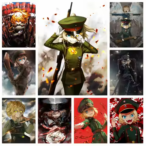 Full Drill Tanya The Evil Saga Anime Diamond Rhinestones Painting Youjo Senki Cross Stitch Embroider