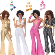70s 80s Disco Sexy Costume For Women Hippie Hip-Hop Cosplay Clothes For Women Retro Role Play Unifor