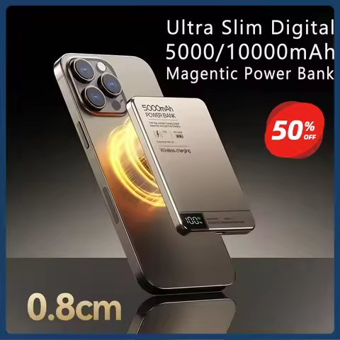 2025 New 10000mAh Alloy Fast Charger Magnetic Power Bank with Battery Powerbank Wireless Phone Charg