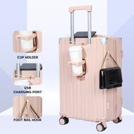 B09A Cup Holder & USB Charger Luggage 20/24/28 Inch TrolleyBagasi Luggage行李箱