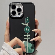 Case for iPhone 8 7 8plus 6plus 14 15 X XR XS MAX 12Promax 12 13Promax 15Promax 11 14Promax 13 Road Sign Pattern Metal Photo Frame Shockproof Protective Soft Case