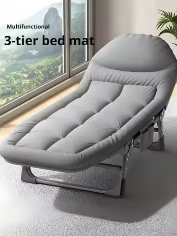 Home Portable Folding Bed Accompanying Lounge Chair Lunch Break Folding Bed Balcony Marching Bed