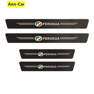 【Ann-Car】4pc/Set Car Door Side Step Sill Strip Carbon Fibre Leather Anti Scratch Protector Sticker Fiber Perodua Axia Bezza Alza Aruz Viva Myvi Myvi Lagi