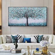 Blue gray tree texture painting