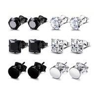 4-14 Pairs Earrings For Men Black Earrings Mens Earrings Stainless Steel Stud Earrings For Women Hug
