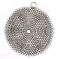 316 Premium Stainless Steel Cast Iron Cleaner, Chainmail Scrubber for Cast Iron Pan Pre-Seasoned Pan