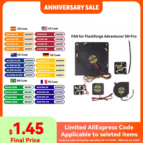 3010/4010/4020/5015/12032 Fan for Flashforge Adventurer 5M Pro /AD5X Extruder Hotend Fan Rapid Heat 