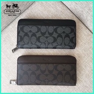 (Fast shipping) 100% Original Coach Long wallet, men zippered wallet, coin pocket, 75000 in stock