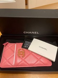 全新 Chanel 19 粉紅桃色銀包