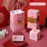 2024 Hari Raya Gift Red Envelope Gift Box Birthday Box Surprise Bounce Box Money Pop Up Surprise Birthday Prank Box For Cash Gift Birthday CNY Gift