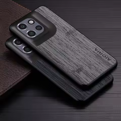 Case for Motorola Edge 50 Neo Fusion 50 Ultra Pro funda bamboo wood pattern Leather back cover Luxur