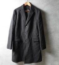 日本品牌 UNIQLO 黑色 羊毛 單排扣 徹斯特大衣 XL號  10%cashmere