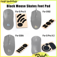 Round Black Mouse Skates Feet Pad For Logitech G102 Logitech G304 Logitech G pro x 1 / 2 Mouse