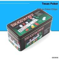 Poker Set 200 Chips Texas Hold Casino - Complete Metal Set