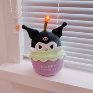Cute Cinnamon Dog Kuromi Birthday Cake Shape Music Candle Luminous Plush Doll Doll Girlfriend Gift