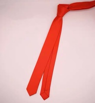 High quality long necktie plain red office casual tie unisex necktie red