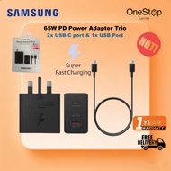 HOT SALE Samsung 65W PD Power Adapter Trio | 3-Port Super Fast Charging , PD 3.0 PPS, 5A Type-C Cabl