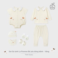 La Pomme Baby Yellow Fluffy Newborn Outfit Set