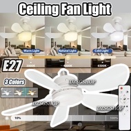 3Color Ceiling fan light Remote control 52cm Cooling Adjustable Ceiling light for Room decor E27 bul