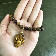 Vòng Tay Cửu Vĩ Cáo Đá Mắt Hổ Tự Nhiên 8Mm Bùa May Mắn Thu Hút Tiền Tài Lộc Và Tình Yêu