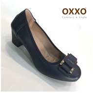 OXXO รองเท้าคัทชู รองเท้าใส่ทำงาน รองเท้าเพื่อสุขภาพ หญิง ส้นpuสูง2นิ้ว หนังพียูนิ่ม พี้นนุ่ม น้ำหนักเบา ขนาดปกติ ตกแต่งด้วยอะไหล่OXXO X82037
