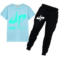 Dude Perfect Boys Clothing Set Girls Short-sleeved T-shirt Joggers Cotton 2021 New Pattern Printing 