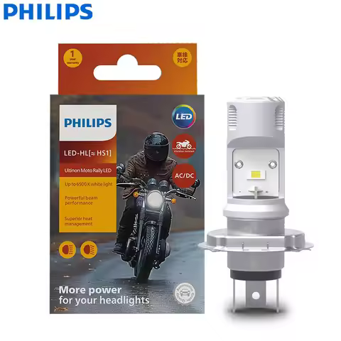 Philips HS1 LED Headlight Ultinon Moto Rally AC/DC 6500K Bright White LED Lamp Motorcycle High Low B