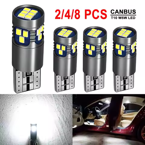 2/4/8 PCS T10 W5W LED Bulbs CANBUS Car Interior Dome Door Trunk License Plate Lights 2016-18SMD 12V 