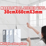 【READY STOCK】30x60cm wall sticker waterproof/wall sticker Marble Wall Tile Paper KitchenWall Sticker