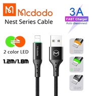MCDODO CA-7410 Auto Matikan Kabel Data USB 3A Penunjuk LED Pengecasan Pantas Super Pantas