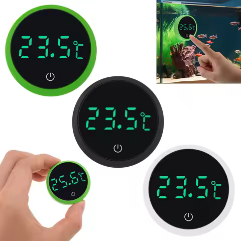 Cordless White / Green / Black Degree Celsius Digital Thermometer, LED Display Fish Tank Thermometer
