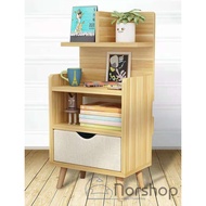 Ikloo laminated wood side table with drawer bedside table 37*28*71cm