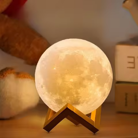 Creative Simple LED Moon Moon 3D Nightlight Planet Ornaments Home Atmosphere Table Lamp Holiday Birt