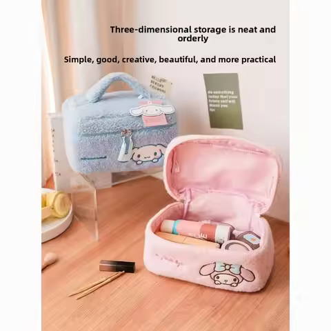 Sanrio kuromi three-dimensional makeup bag for girls My melody cartoon cute large capacity high-look