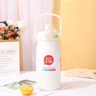 【Brew Haus】316 Snless Steel Tumbler With Straw Thermos Flask Bottle 1000|1200ML Water Botol Air Taha