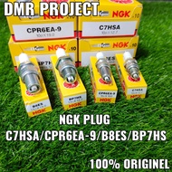 NGK PLUG C7HSA / CPR6EA-9 / BP7HS / B8ES 100% ORIGINAL Y15ZR / RXZ / LC135 / EX5 / WAVE / KRISS / Y1