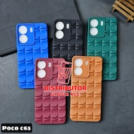 poco C65 CASE MACARON 3D CUBIC CASE FINGER SOFT CASE poco C65
