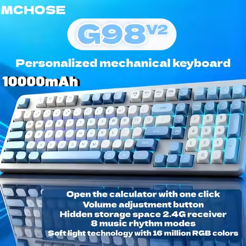 MCHOSE G98 V2 Wireless Mechanical Gaming Keyboard Tri-Mode Custom Hot Swappable Gasket Linear Switch