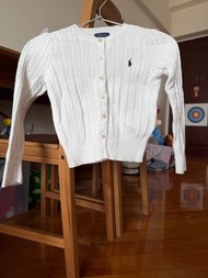 Polo Ralph Lauren 白色針織外套 6 碼 正版