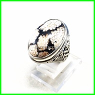 CINCIN BATU AKIK NATURAL JIPEN SISIK ULAR BATU COLLECTOR ITEM MOTIF MANTAP