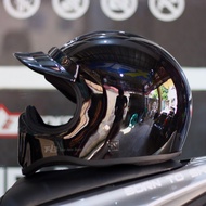 HBC CAKIL PET HELMET | SOLID BLACK GLOSSY | FULLFACE RETRO HELMET