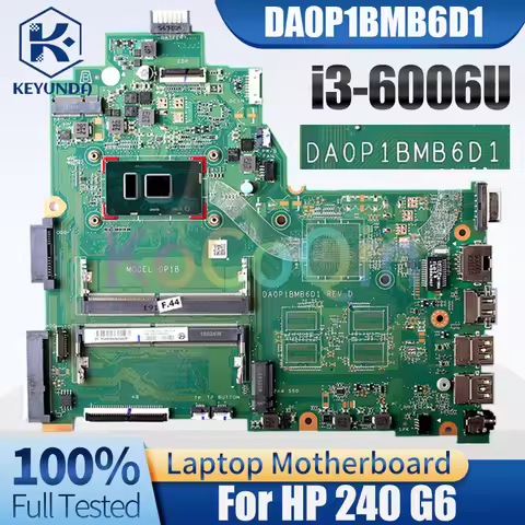 For HP 240 G6 Notebook Mainboard DA0P1BMB6D1 SR2UW i3-6006U DDR4 Laptop Motherboard Full Tested