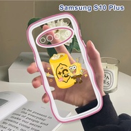 (Wave Case) For Samsung Galaxy S10 S9 S8 Plus Casing Cartoon Coke Cover Shockproof Silicone Phone So