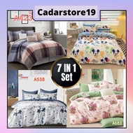 CADAR 5D PREMIUM QUALITY 100% COTTON 7 In 1 1200TC Fitted Bedsheet With Comforter (Queen/King) Bedsh